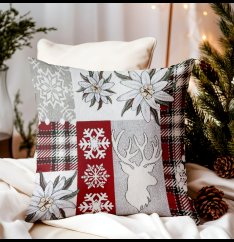 Elegantná vianočná obliečka na vankúš so sobom