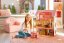 Ružový drevený domček pre bábiky + 4 bábiky