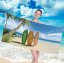 Plážová osuška s motivem pláže a surfování