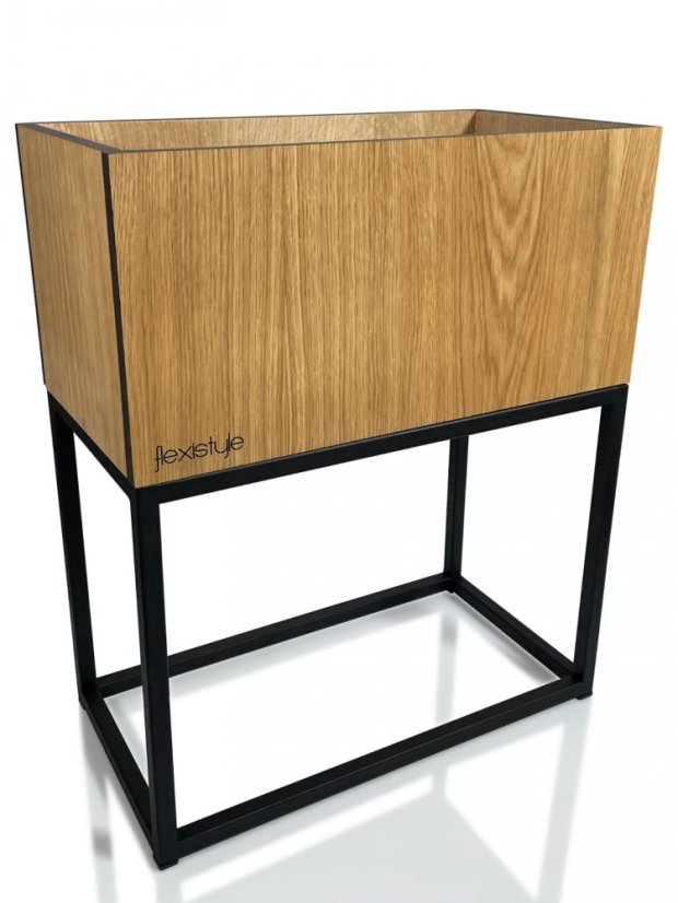 Ghiveci decorativ din stejar natural neted LOFT FIORINO 42X22X50 cm