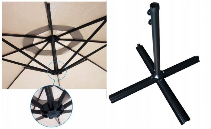 Veliki vrtni suncobran bež boje sa stalkom