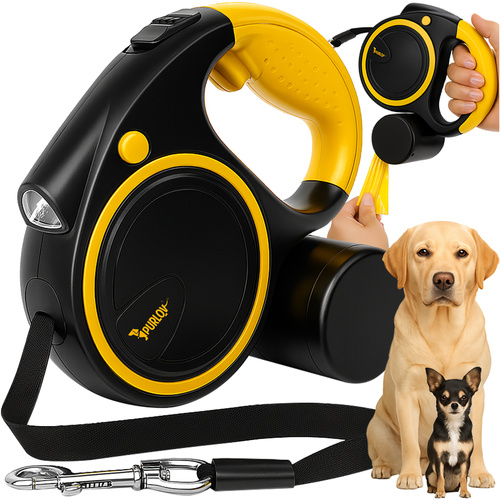 Guinzaglio per cani con luce LED e freno - 5 m
