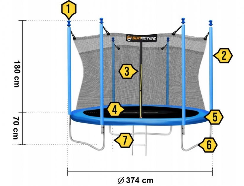 Sunactive vrtni trampolin 374cm 