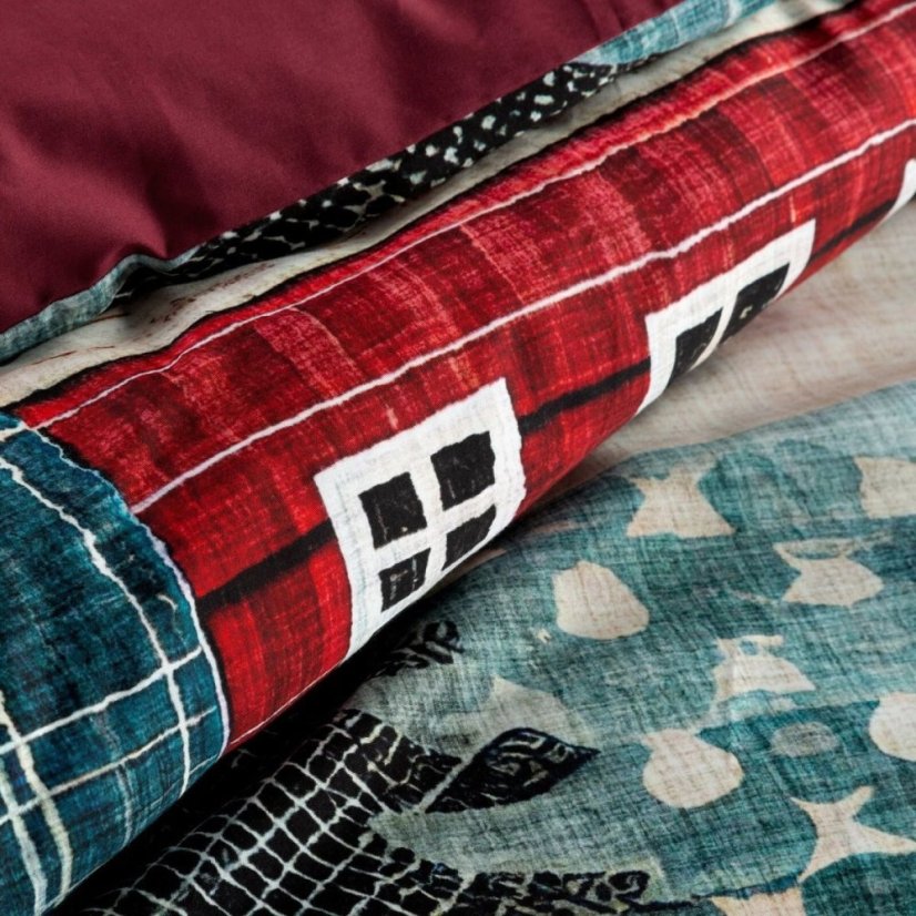 Vánoční bavlněné ložní prádlo se zimní krajinou