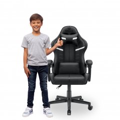 Otroški igralni stol HC - 1004 črne barve z belimi podrobnostmi
