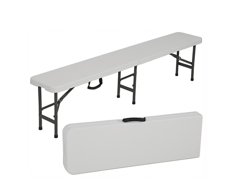 2 kusy cateringových skládacích laviček v bílé barvě 180 cm