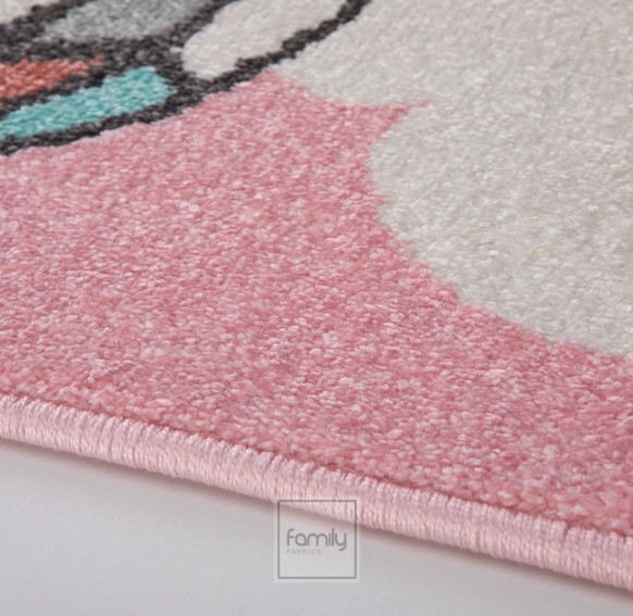 Kinderteppich mit Luftballons in Pastellrosa - Die Größe des Teppichs: Breite: 120 cm | Länge: 160 cm