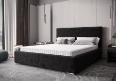 Nadčasová čalouněná postel v minimalistickém designu v modré barvě 180 x 200 cm