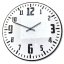 Weiße Retro-Wanduhr mit schwarzem Zifferblatt