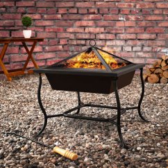 Vatră de foc din oțel pentru grădină 45 × 45 cm