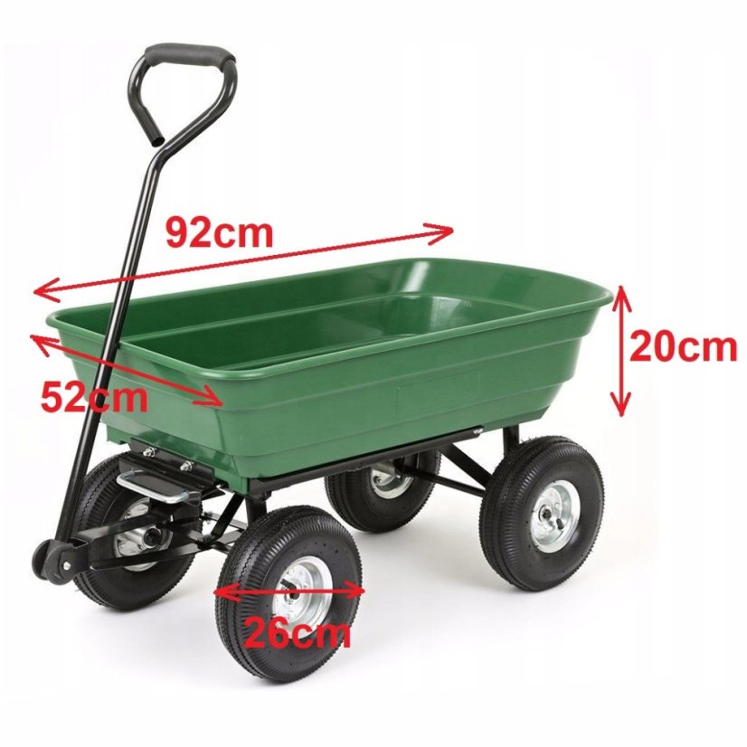 Sklápěcí zahradní vozík s pevnou rukojetí