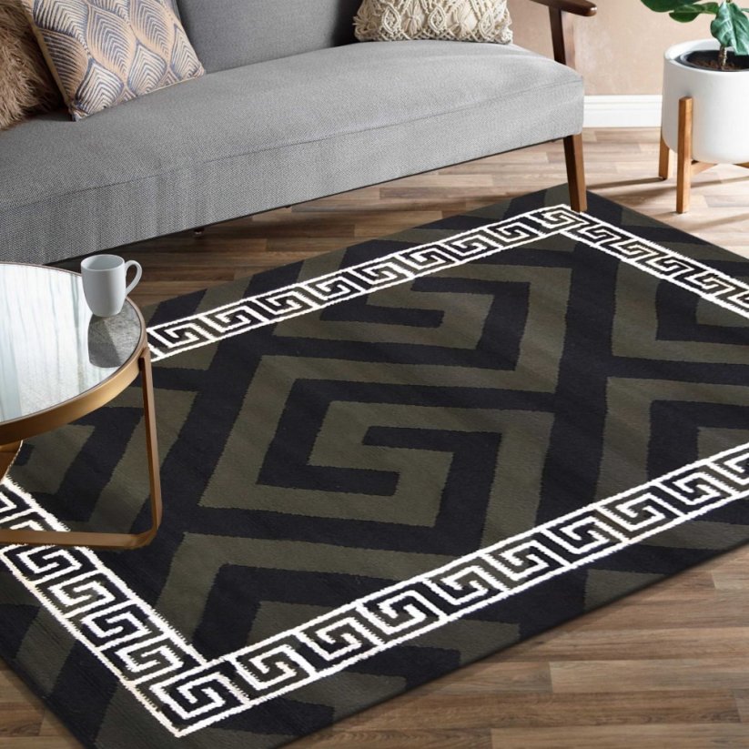 Luxusní koberec v khaki barvě s originálním vzorem - Rozměr koberce: Šířka: 200 cm | Délka: 290 cm