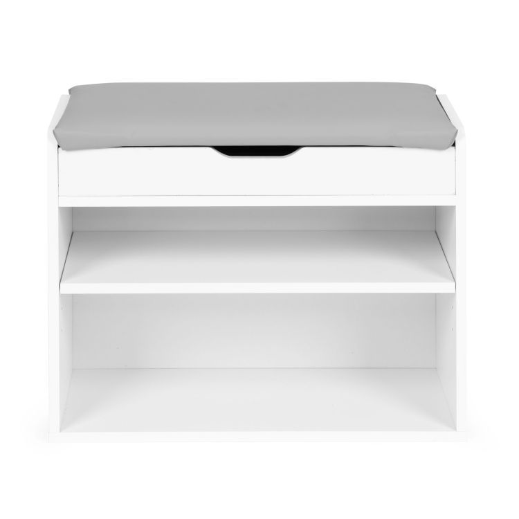 Lavička, botník v bílé barvě 