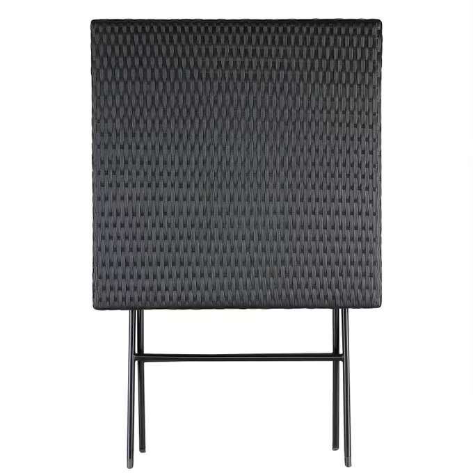 Masă grădină pliabilă din poliratan Rom cu cadru din oțel 75 × 65 × 65 cm