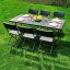 Összecsukható kerti bankett vendéglátó asztal 180 cm - rattan