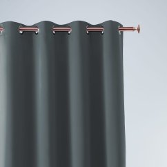 Sötét szürke függöny Aura ezüst karikákkal 180 x 280 cm