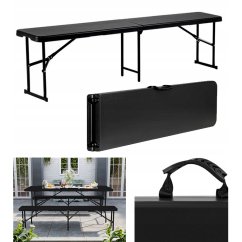 Panca pieghevole per catering 180 cm - nero