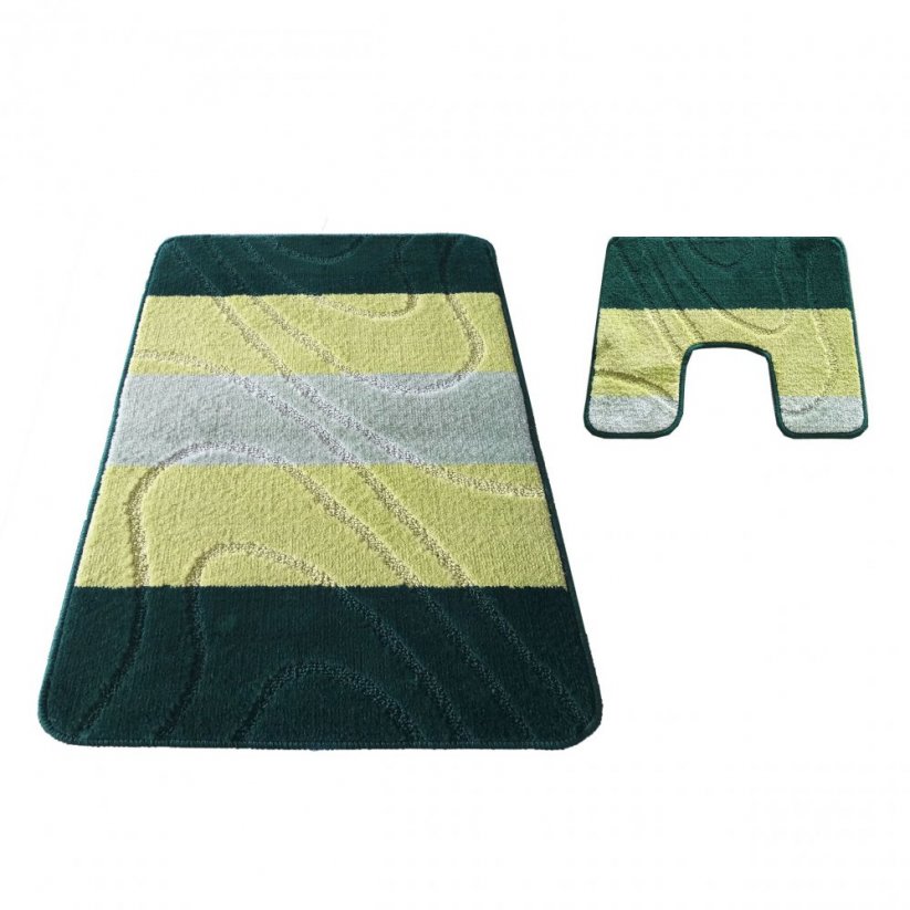 Zöld csúszásmentes fürdőszobai szőnyegek - Méret: 50 cm x 80 cm + 40 cm x 50 cm