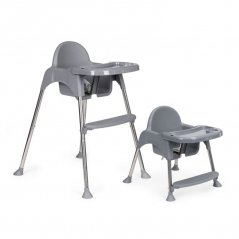 Dječja siva stolica za hranjenje 2u1 