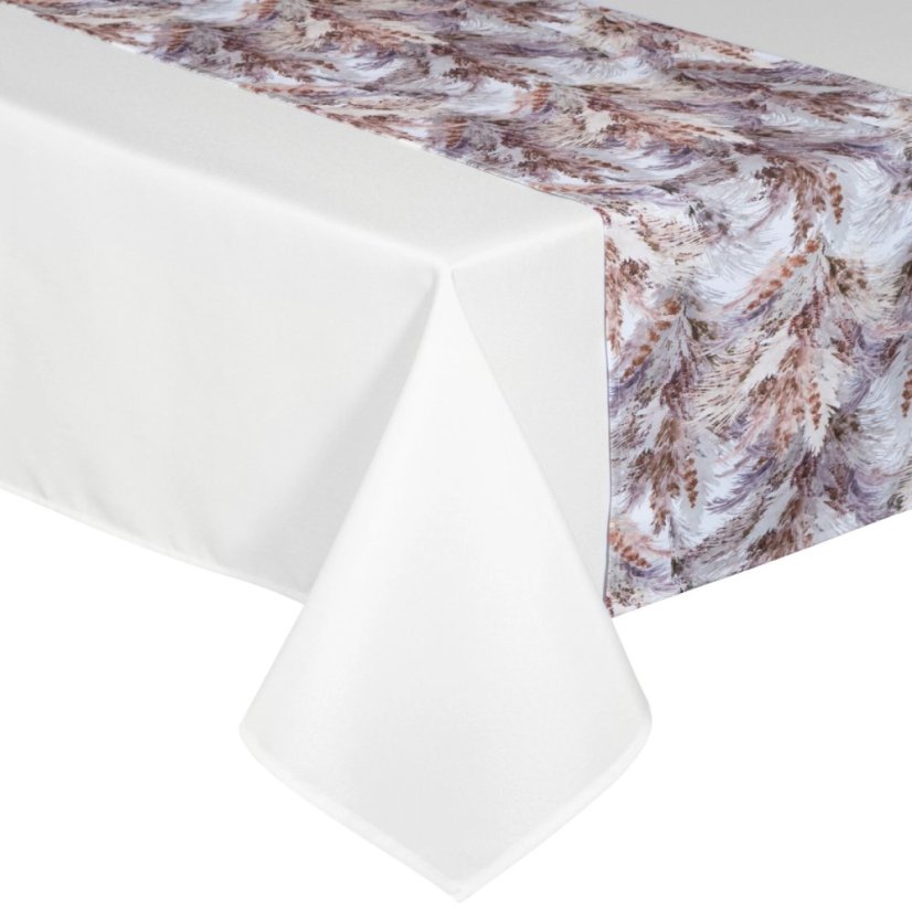 Tovaglia bianca elegante con stola decorativa