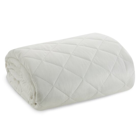 Покривка за легло от лъскаво бяло кадифе