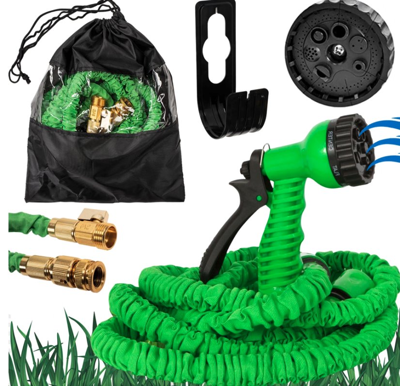 Verlängerbarer Gartenschlauch mit Multifunktionsspritze - 15 m