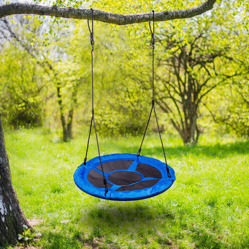 Závěsný houpací kruh pro děti v modré barvě