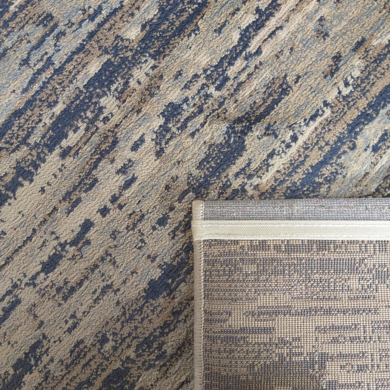 Béžovo modrý vzorovaný koberec do obývačky