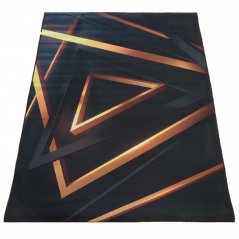 Schwarzer Teppich mit goldenem Muster