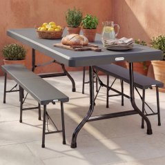 3 részes sörpad garnitúra 180 cm - antracit