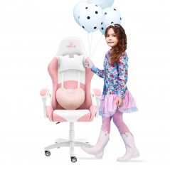 Otroški igralni stol v roza barvi za dekle KIDS PINK- WHITE