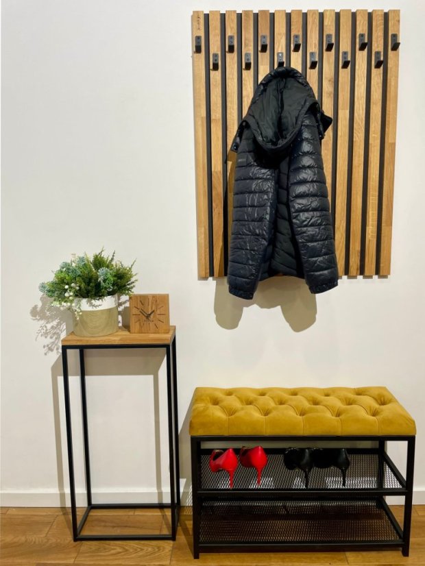 Loft cipőpad kárpitozott üléssel 80 cm - több színben