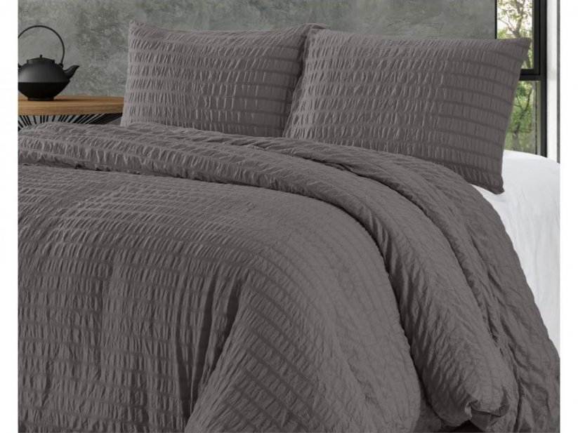 Jednofarebné posteľné obliečky sivej farby 200 x 220 cm