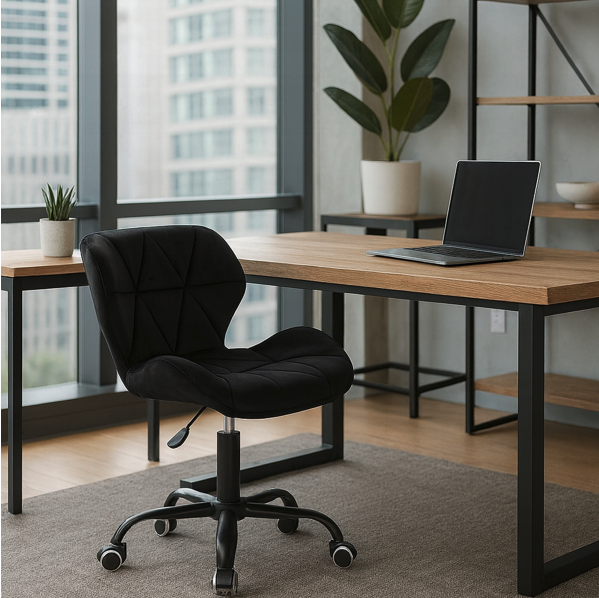 Scaun pivotant de birou ergonomic - catifea - Culoare: Violet