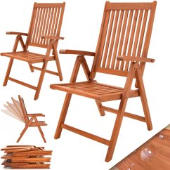 Összecsukható kerti székek VANAMO - 2 darabos készlet