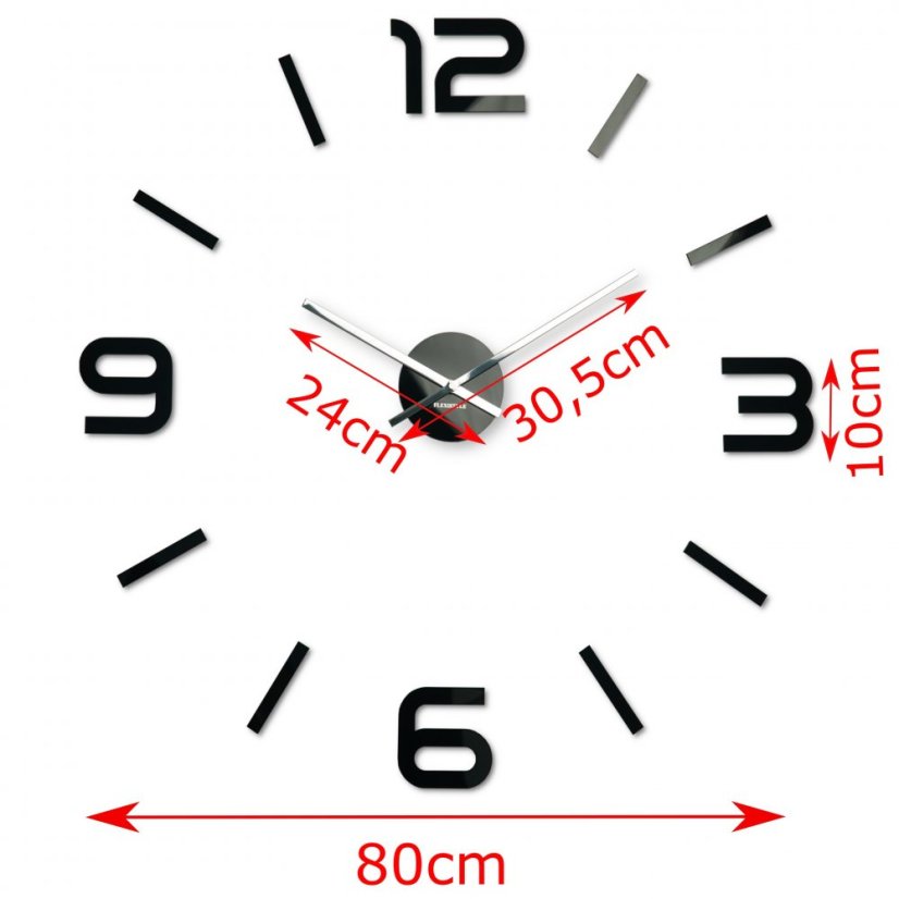 Dizajnové nalepovacie hodiny 80 cm