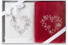 Komplet bombažnih božičnih brisač z občutljivim vzorcem