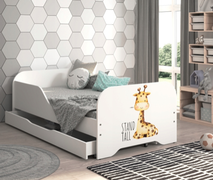 Kinderbett 140 x 70 cm mit Giraffenmotiv