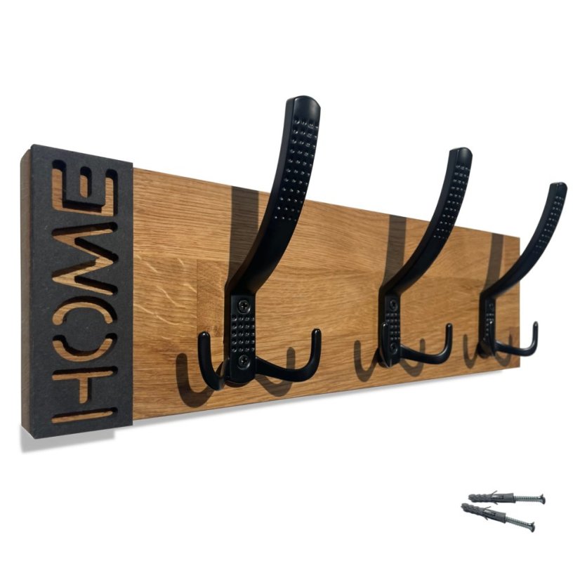 Minimalistický nástěnný věšák MODERN OAK 40 cm