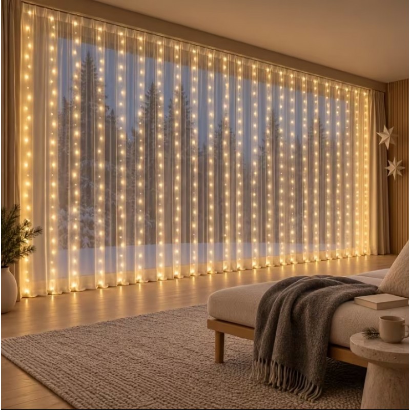 3x3 m vánoční LED řetězové světelné řetězy napájené z USB – 300 LED diod
