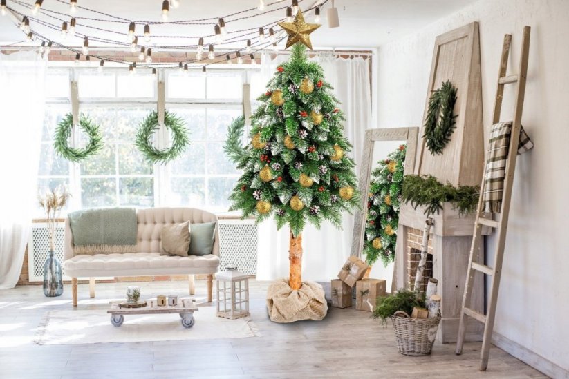 Umělý vánoční stromeček borovice s kmenem