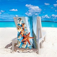 Plažna brisača z motivom školjk