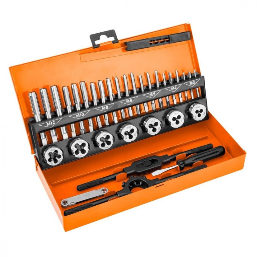 Szerszámok és csapok M3-M12, 32 darabos HSS készlet tokban 12-915 NEO