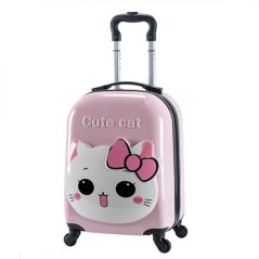 Детски куфар за пътуване на колела с телескопична дръжка - CUTE CAT