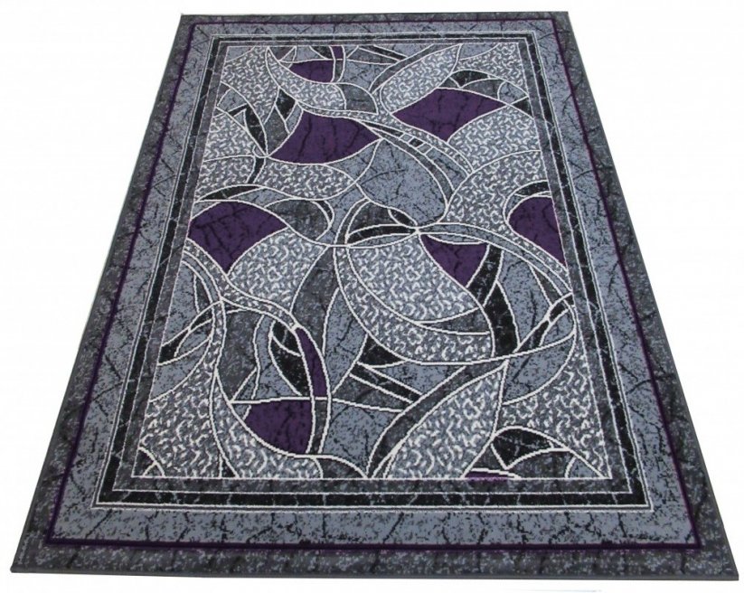 Designový koberec šedě fialový