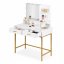 Veliki kozmetički toaletni stolić s LED ogledalom i bočnim policama