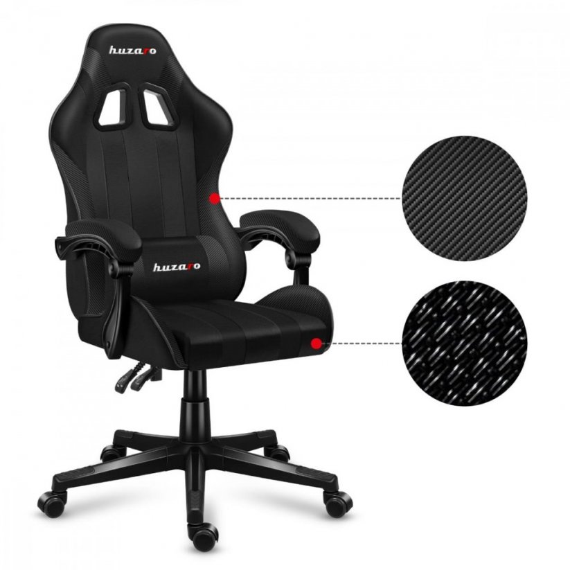 Comoda sedia da gaming di alta qualità in nero carbone FORCE 4.5 Mesh