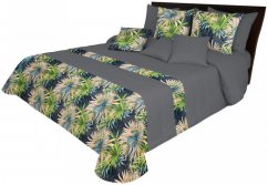 Luxusní oboustranný přehoz na postel s listovým motivem
