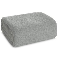 Sivá hrejivá deka s jemnou štruktúrou bouclé