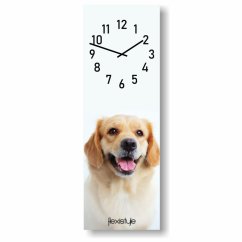 Detské nástenné hodiny 20 x 60 cm so zlatým retríverom
